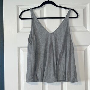 Free People Light Gray V-Neck Flowy Tank